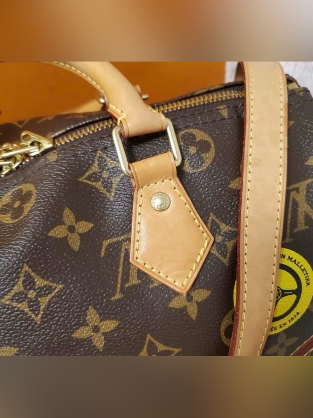 Louis Vuitton Brown Monogram Bag with Tan Accents - Picture 4 of 14